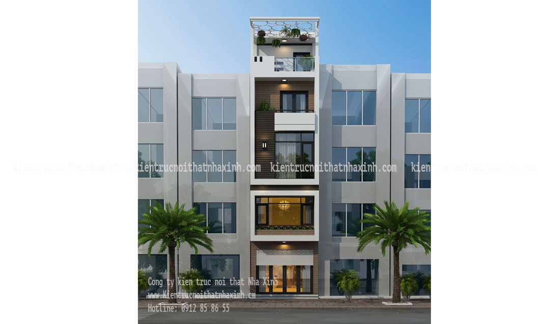 Mẫu thiết kế nhà phố 4,5m x18m nhà chị Hoa Long Biên