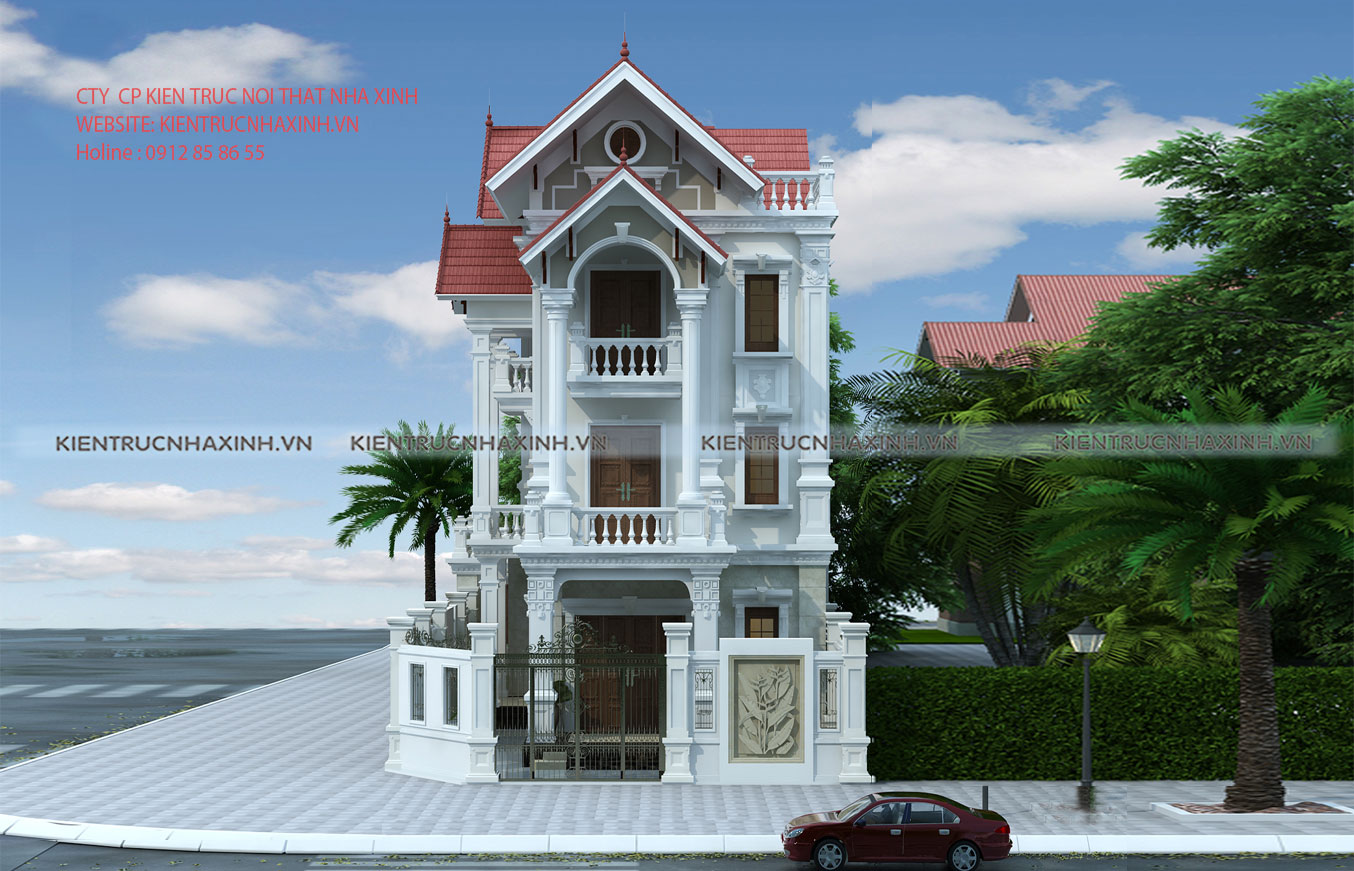 Mẫu thiết kế nhà A Hùng - TP Hoà Bình, diện tích dất 9m x20m.