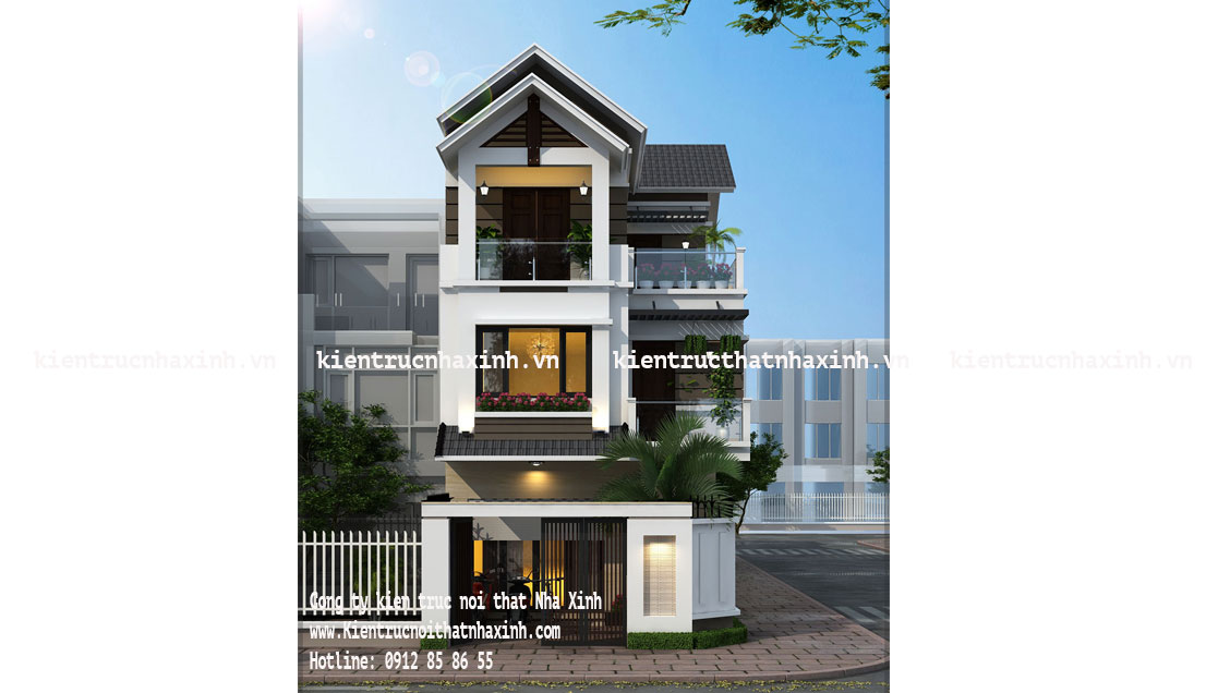 Mẫu thiết kế nhà phố 6m x 20m, gia đình A Cường