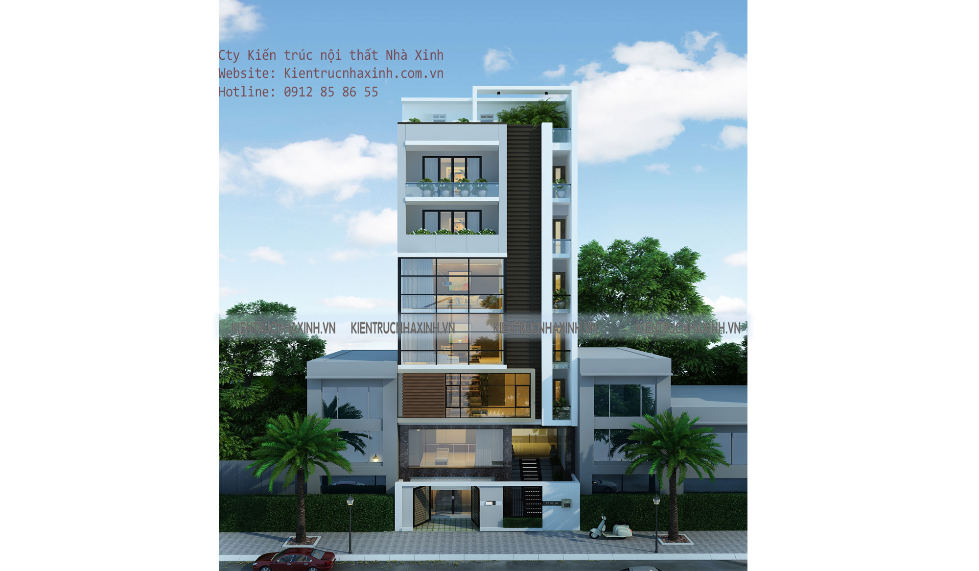 Mẫu thiết kế nhà phố 10m x13m gia đình A Công