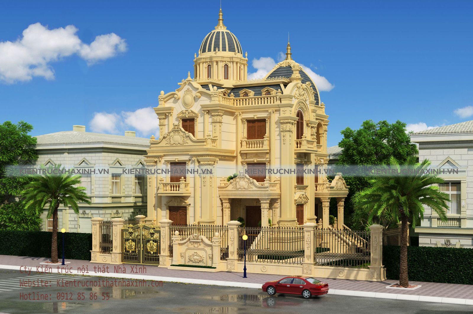 Mẫu thiết kế biệt thự tân cổ điển, gia đình chị Hương